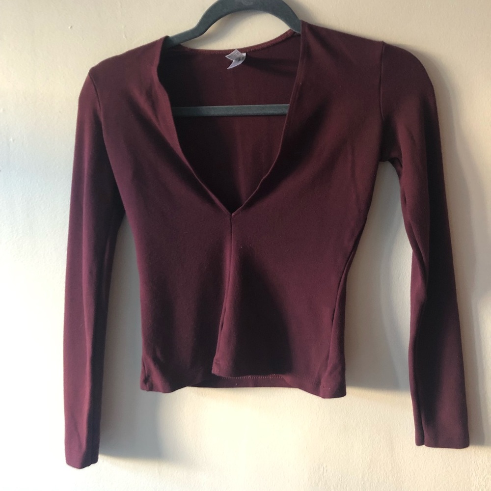 American Apparel - Long Sleeve Burgundy Top